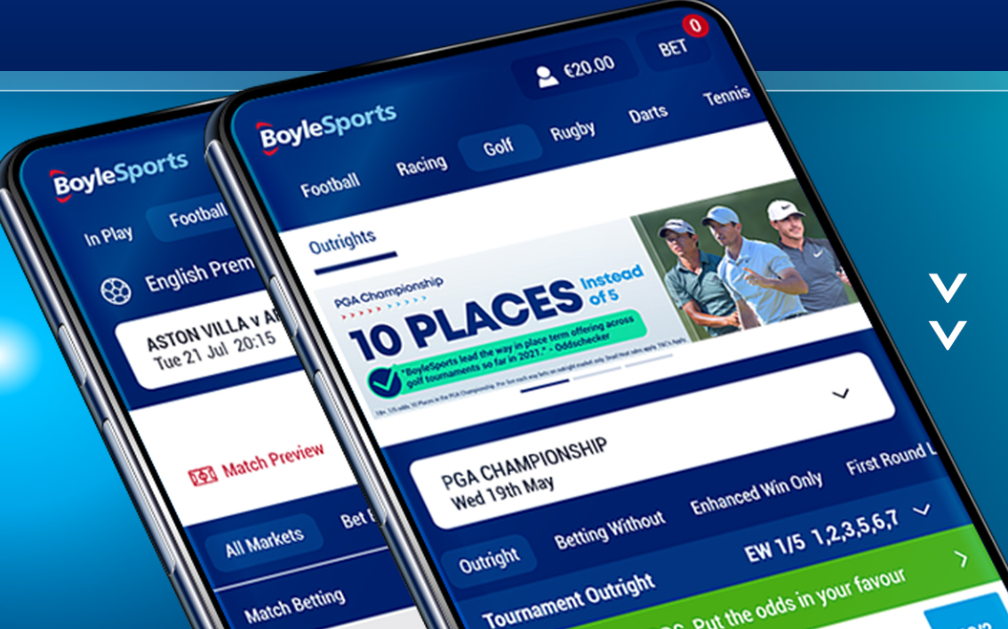 Overview of the mobile version of BoyleSports Ireland