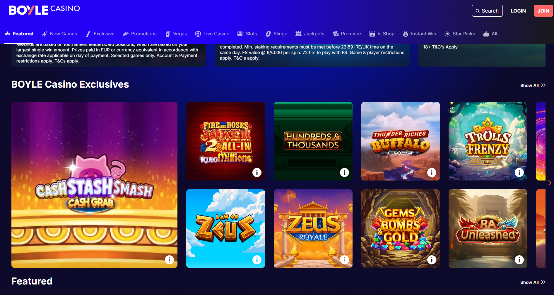 Overview of the slot games available in BoyleSports Ireland