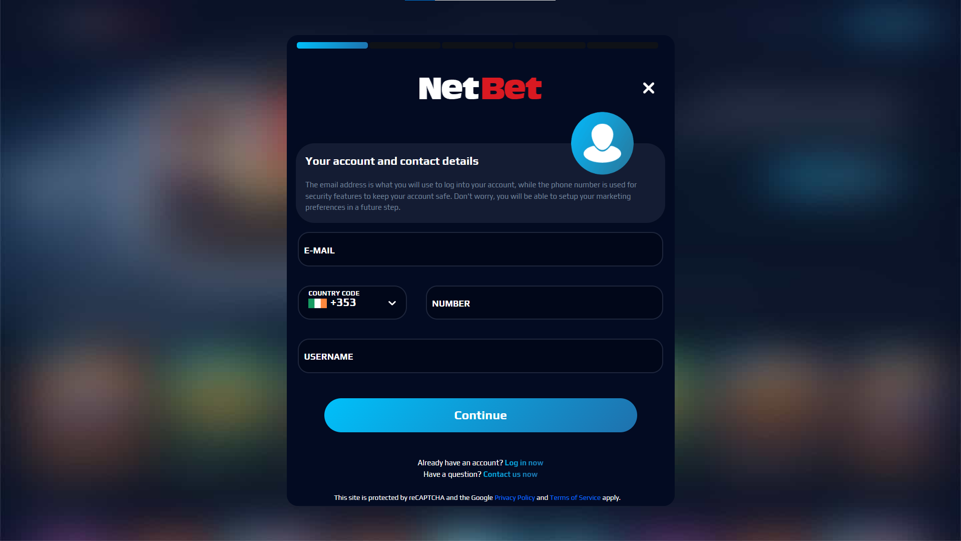 Step-by-step guide for the registration process in NetBet Ireland