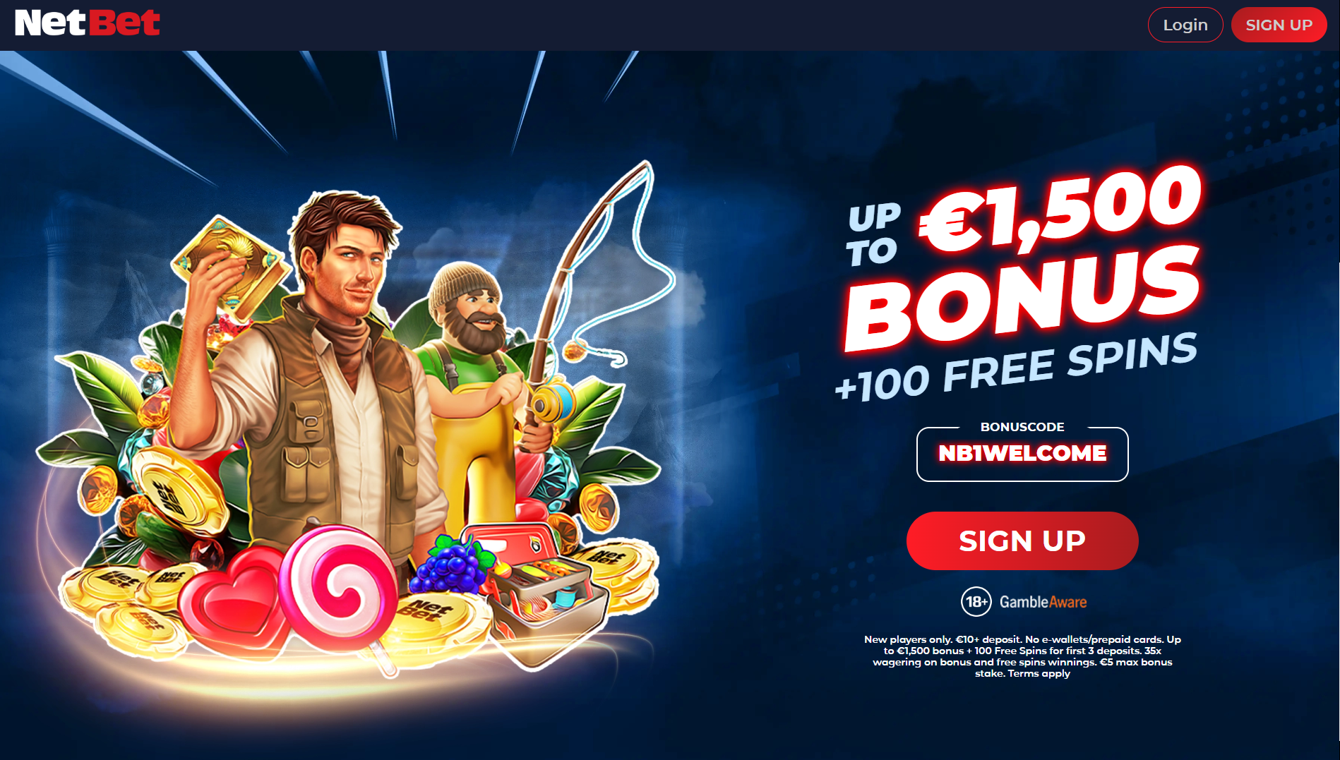 Information about the welcome bonus offered by NetBet Ireland